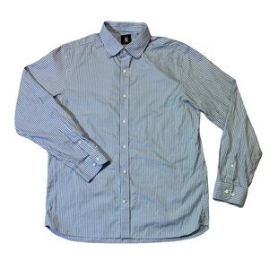Kent & Curwen mens XL light stripe cotton casual button up shirt EUC